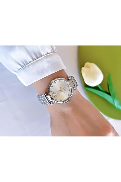 FERRO 3 Atm Water Resistant Ion Coated Women's Wristwatch and Bracelet Set - Efl21469-Ya