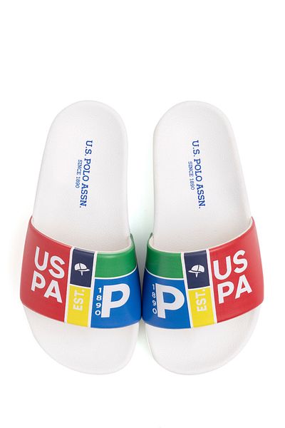 U.S. Polo Assn. Boys' White Slippers 50287260 -Vr013