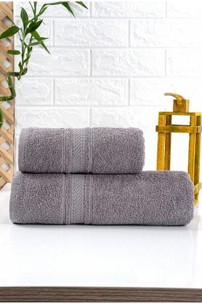 Afrodit Giyim Duvet Cover World Gray Set of 2 Towels
