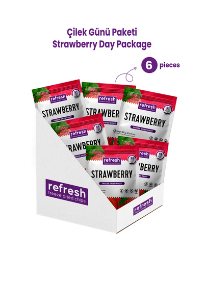 Refresh Chips مجموعة فضفاضة من الفراولة المجففة المجمدة - فواكه مجففة مجمدة