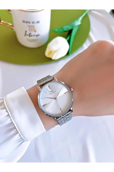 FERRO 3 Atm Water Resistant Ion Coated Women's Wristwatch and Bracelet - Steel Cord Efl21016-Ya