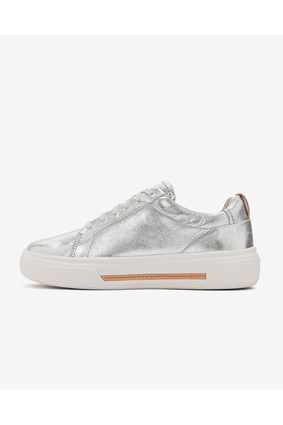 CLARKS Clarks Silver Leather Shoes For Women