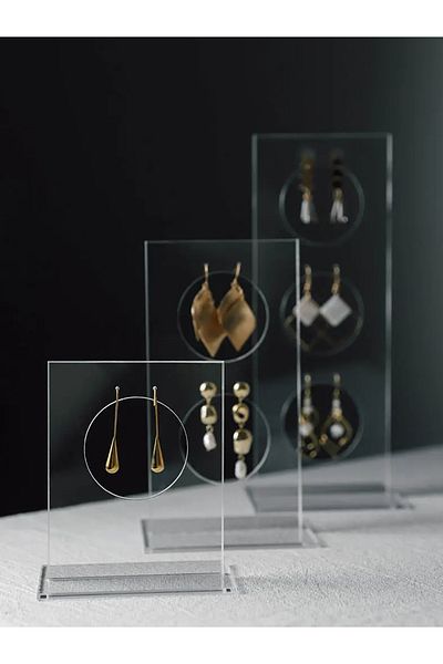 GİZEM SHOP Ορθογώνιο Σετ 3 - Σκουλαρίκια, Organizer Plexi, Πάγκος και Βάση Σκοποβολής κοσμημάτων