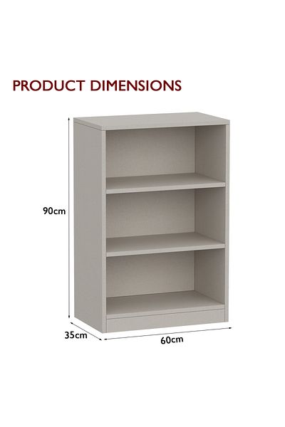Mahmayi Wooden Storage Display Shelves 3-Tier Freestanding, Light Grey