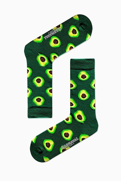 CARNAVAL SOCKS Зелени и цветни чорапи с шарка на авокадо