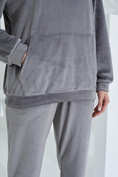 Etoile М'який капюшон з кишенями з кангуру, жіночий вельветовий спортивний костюм