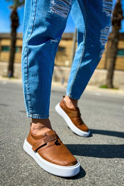 Paolo Zaccardi P147 Dobeny Orthopedic Sole Ανδρικά αθλητικά παπούτσια - Casual Skin Sports Shoes, CBT Tan