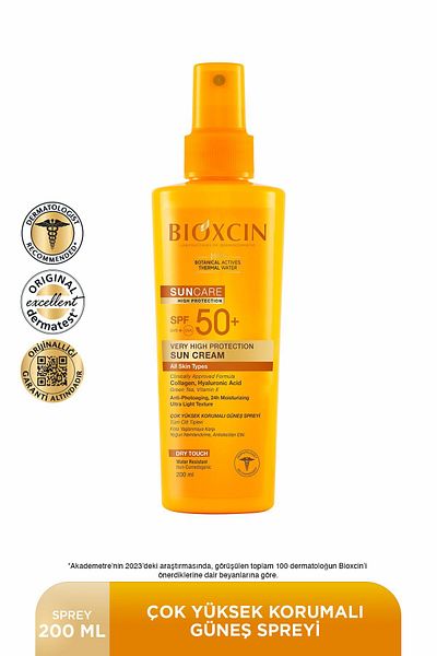 Bioxcin Sun Care SPF 50 Opalovací krém na obličej 50 ml Smíšená mastná pleť + Tělový sprej na opalování 200 ml