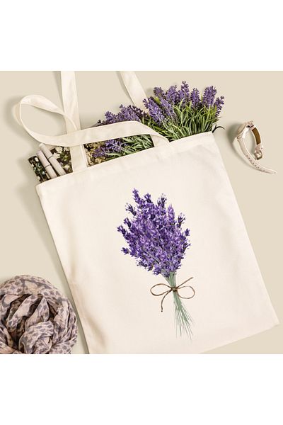 Cemira Lavanda, Lavanda Design Floare Tote Bag Stofa Geantă