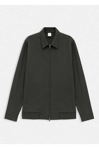 Boris Becker Khaki Color Shirt Collar Sweat Jacket