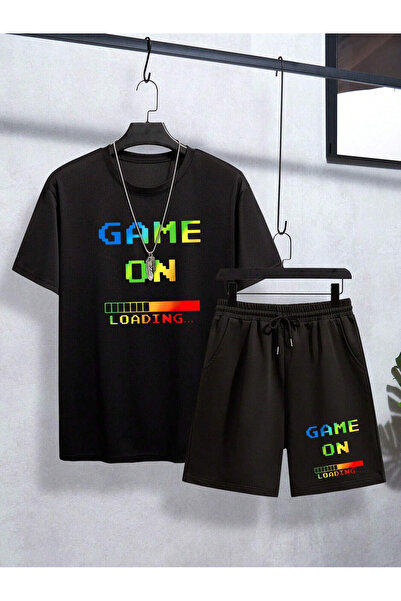 ZEMLİYA Unisex Top and Bottom Tshirt Shorts Printed Set