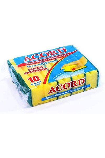 Acord 10 Economical Corrugated Sponges - Eskta Strong Easy Cleaning