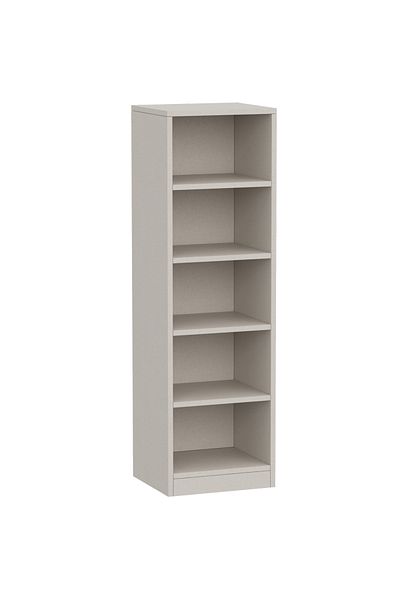 Mahmayi Wooden Storage Display Shelves 5-Tier Freestanding, Light Grey