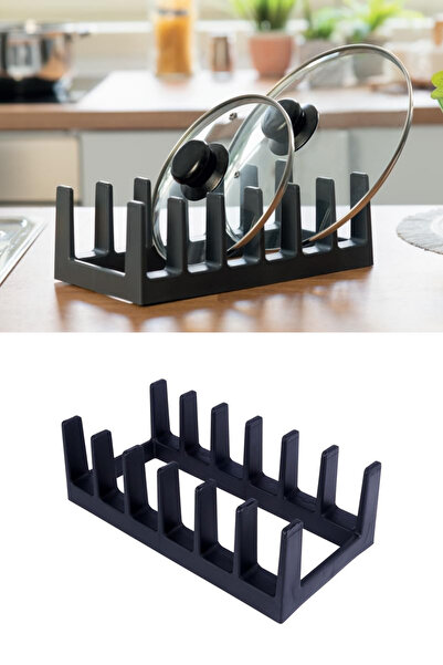 grimorlife 2 Pieces Gray Plate Pan Pot Lid - Plastic Drawer Cabinet Organizer