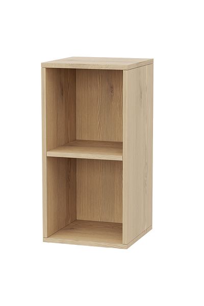 Mahmayi Wooden Storage Display Shelves 2-Tier Freestanding, Box Shelves, Light Imperia