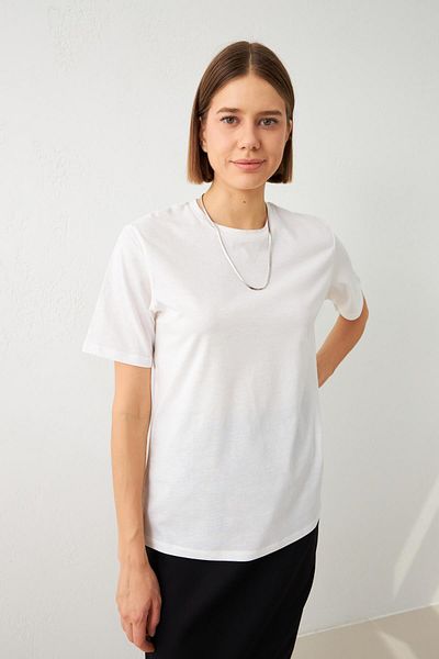 Setre Μπλουζάκι εκρού Crew Neck μονόχρωμο