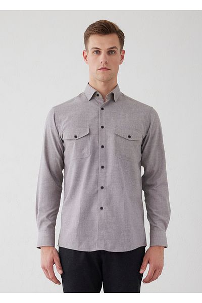 Boris Becker Brown Color Pocket Detailed Shirt