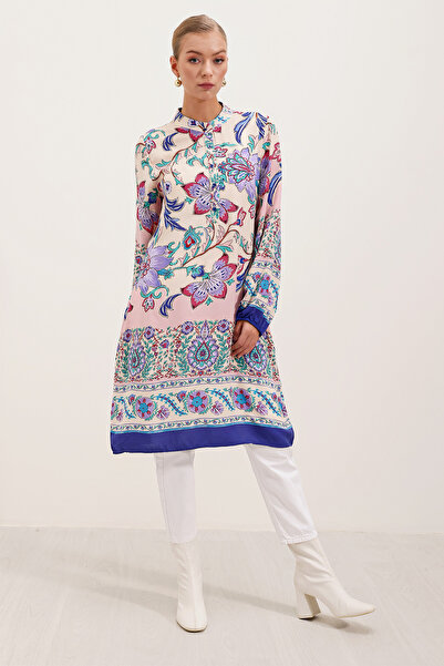 Bigdart 5903 Rochie din viscoza cu model - Mov