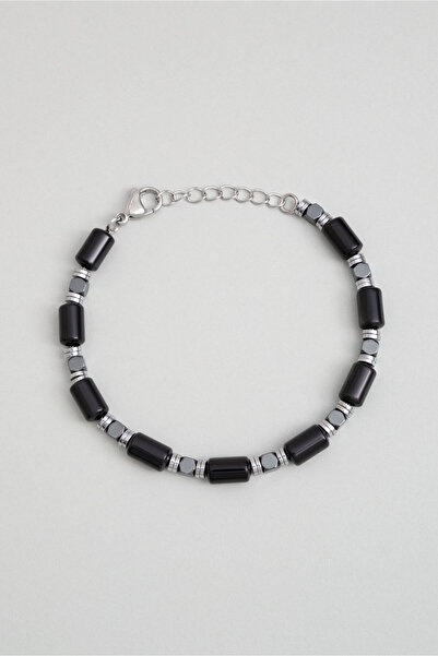 So CHIC... سوار رجالي من الفولاذ مقاس 21 سم من حجر العقيق