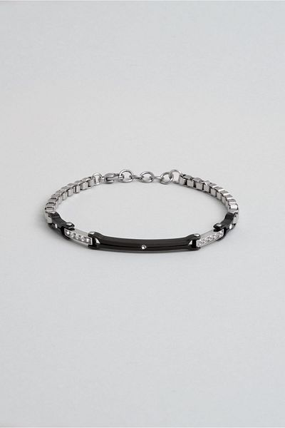 So CHIC... 19 cm Steel Men's Bracelet with Zircon Stone Detail