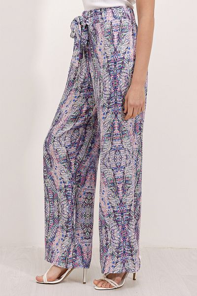 Bigdart 6523 Pantaloni largi cu model - Mov