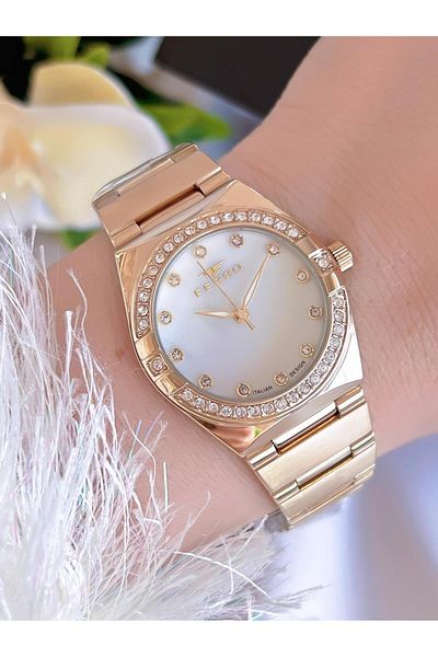 FERRO 3 Atm Water Resistant Ion Coating Women's Wristwatch and Bracelet Set - Efl40119-B