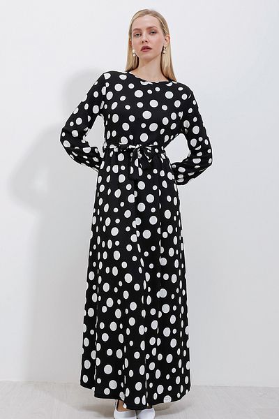 Bigdart 1525 Knitted Hijab Dress - P. Black