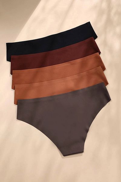 Merry See 5er-Set nahtloser Bikini-Slip aus Lycra mit Laserschnitt, hinterlässt keine Spuren