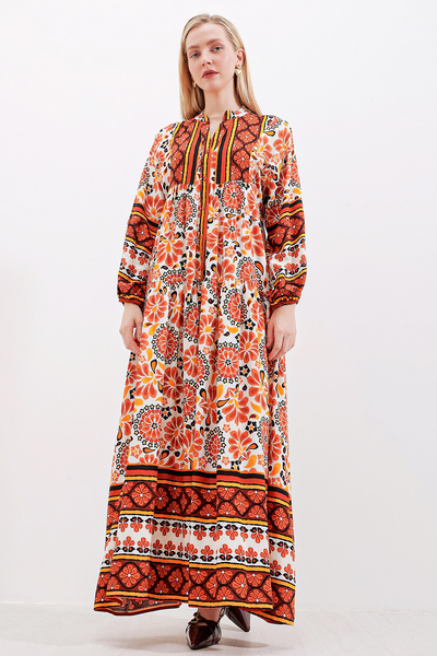 Bigdart 2423 Autentické vzorované šaty - M. Brown