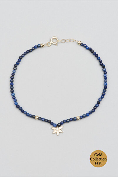 So CHIC... Çiçek Figürlü Lapis Taşlı 14 Ayar Altın Bileklik