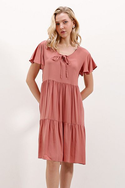 Bigdart 2352 V-Neck Short Dress - D.Dried Rose