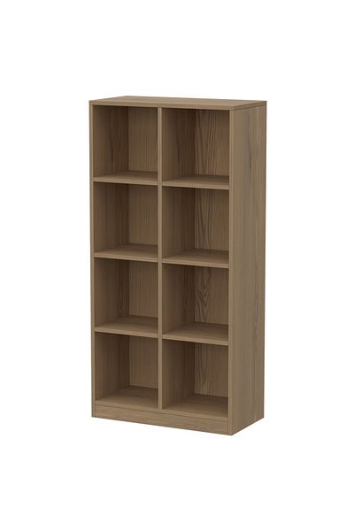 Mahmayi Wooden Display Shelves with 8 Storage Compartment, Freestanding Files, Light Imperia