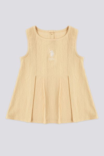 U.S. Polo Assn. فستان طفلة صفراء بلا أكمام 50303784 -VR090