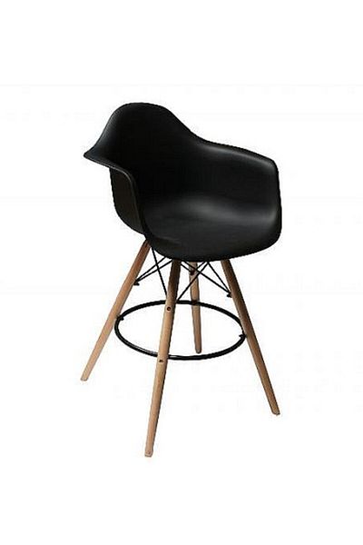Mahmayi Ultimate Eames Style DAW ArmChair Bar Stool- Black