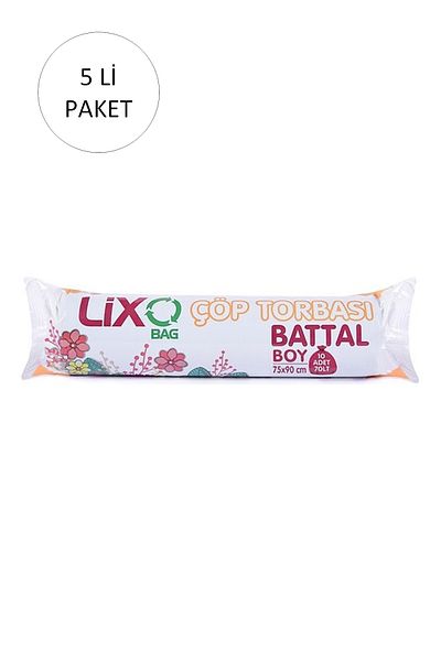 LİXO King Size Garbage Bag 75 x 90 cm 10 Pieces Roll x 5 Pack = 50 Pieces (Blue)