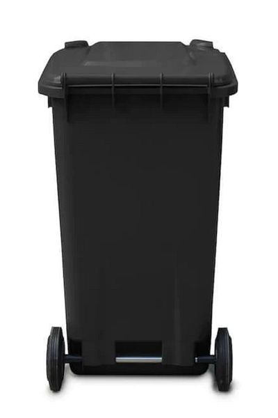 MCK Plus Black Plastic Metal Pedal Garbage Container 240 Liter Container - Heat Resistant Material - Black