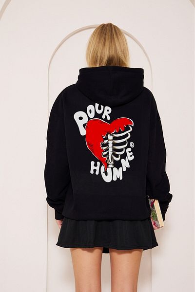 The Champ Clothing Φούτερ με κουκούλα με κουκούλα Heart Skeleton Unisex Oversize Hoodie