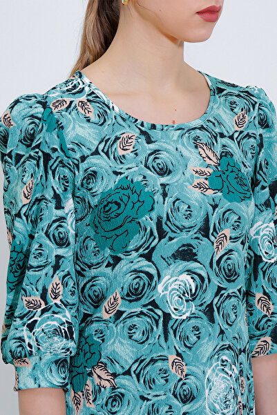 Bigdart Women's Cagla Rose Patterned Midi Dress 2477