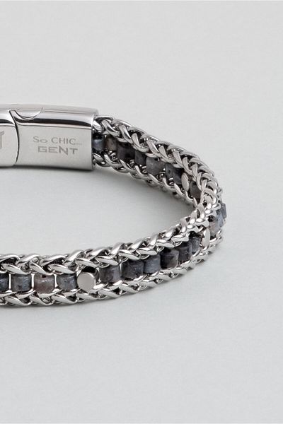 So CHIC... Labradorite Stone Steel Men's Bracelet