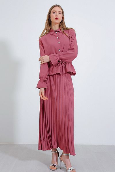 Bigdart Dámská souprava spodního a horního dílu sukně Dusty Rose 8017
