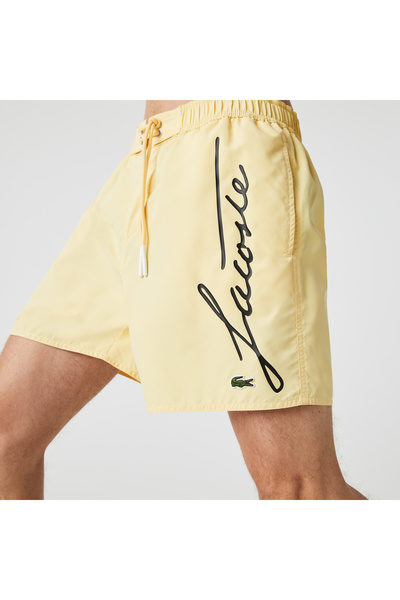 Lacoste Erkek Baskılı Sarı Mayo Şort