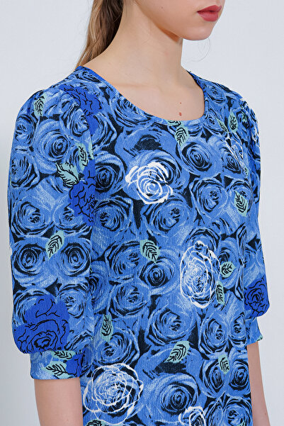 Bigdart Women's Saks Rose Patterned Midi Dress 2477