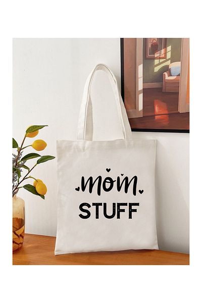 Cemira Mom Stuff Design Tote Bag Geantă de stofa