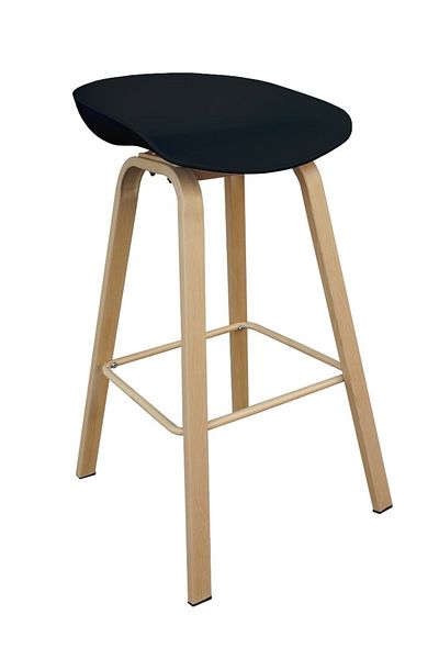 Mahmayi Ultimate Eames Style Seat Height Bar Stool - Black