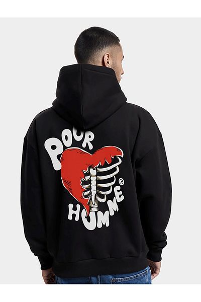 The Champ Clothing Φούτερ με κουκούλα με κουκούλα Heart Skeleton Unisex Oversize Hoodie