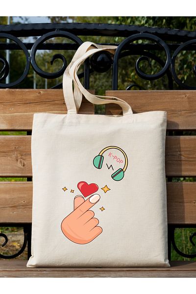 Cemira Geantă de tote cu design pop coreean K-pop Geantă din pânză