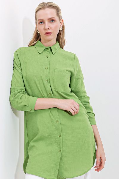 Bigdart 5880 Tunica cămașă cu un singur buzunar - E.Green