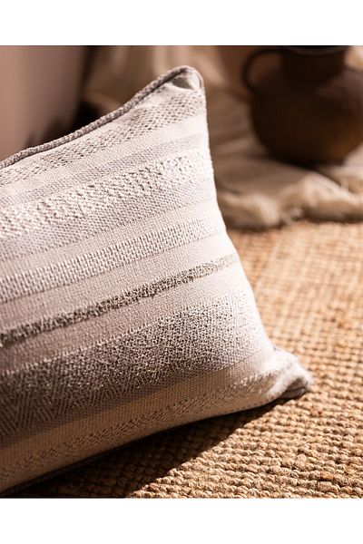 Madame Coco Allons Throw Pillow Cover - Grey/Beige - 35X55 cm