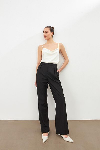 Setre Black Wide Cut Trousers