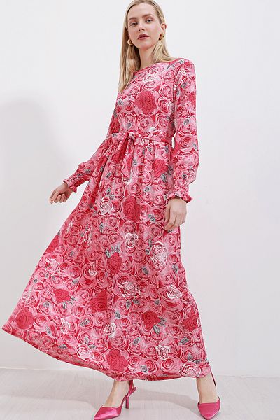 Bigdart 1525 Knitted Hijab Dress - Pomegranate